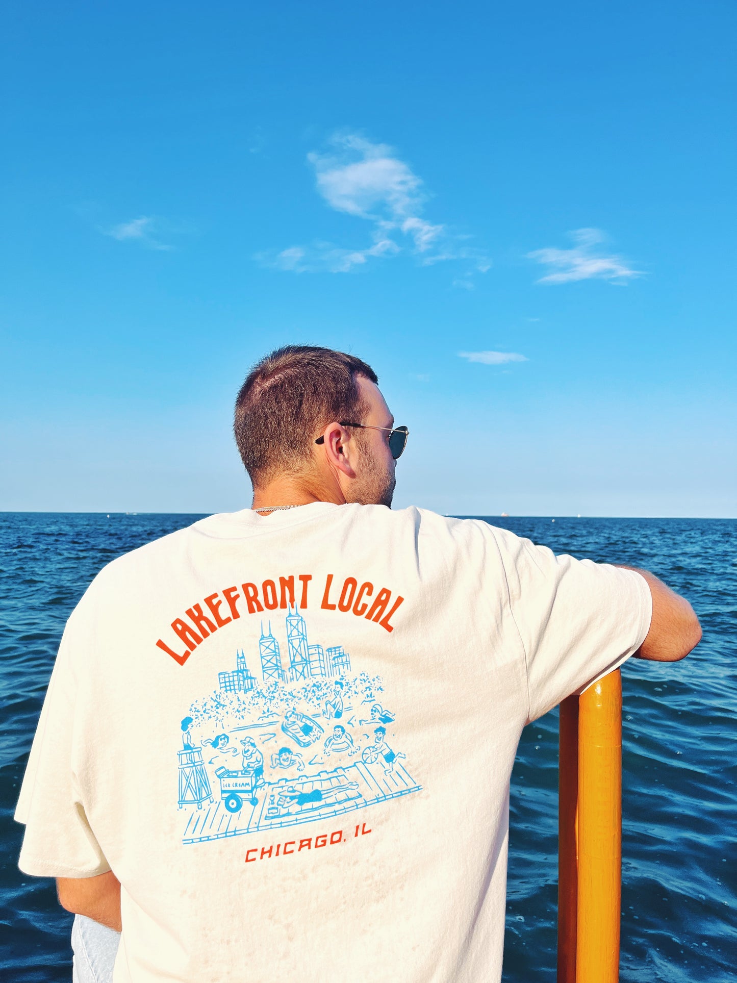 Lakefront Local Oversized Heavy Tee - Bone