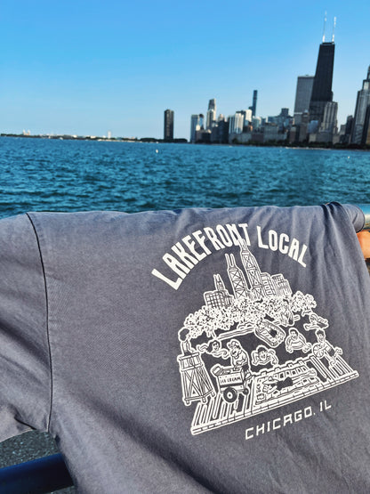 Lakefront Local Oversized Heavy Tee - Indigo